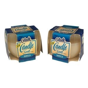 VTG Glade Candle Scents VANILLA 4oz 1995 Lot of 2 NOS NEW Movie Props Show Props